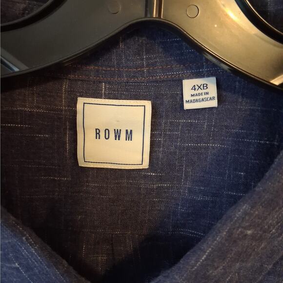 ROWM  Men's 4XB Blue Flecked Long Sleeved Button Down Shirt NWT - Picture 3 of 7